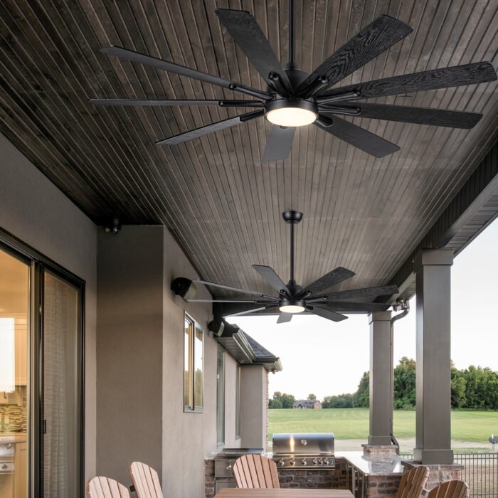 Mordern Farmhouse 62 In Black Ceiling Fan with Smart App and Remote Control - Image 4