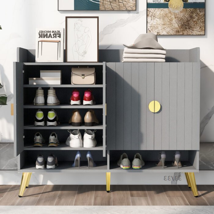 Shoe cabinet with doors and adjustable shelves - Image 2