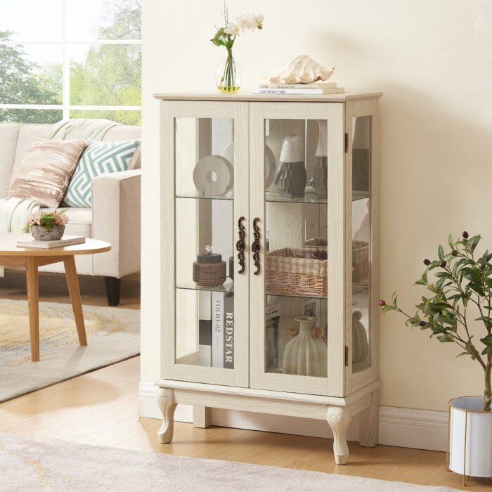 Dual door Curio cabinet with tempered glass doors - Image 11