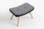 Wooden Cushioned ottoman Stool Square Foot Stool (black) - Image 6