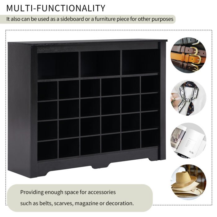 Sleek Design 24 modern  shoe cabinet with curved base - Image 7