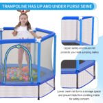 55'' Toddlers Trampoline with Safety Enclosure Net and Balls - Image 8
