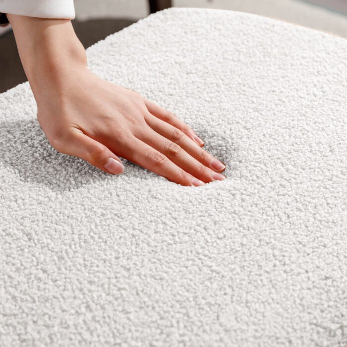 Ivory White Storage Ottoman Bench for End of Bed with Gold Legs - Image 18