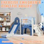 9 in 1 Toddler Slide Set for Toddlers Ages 1+ with Basketball Hoop, Tunnel and Storage Space, Pirate Ship and Themed Slide - Image 2