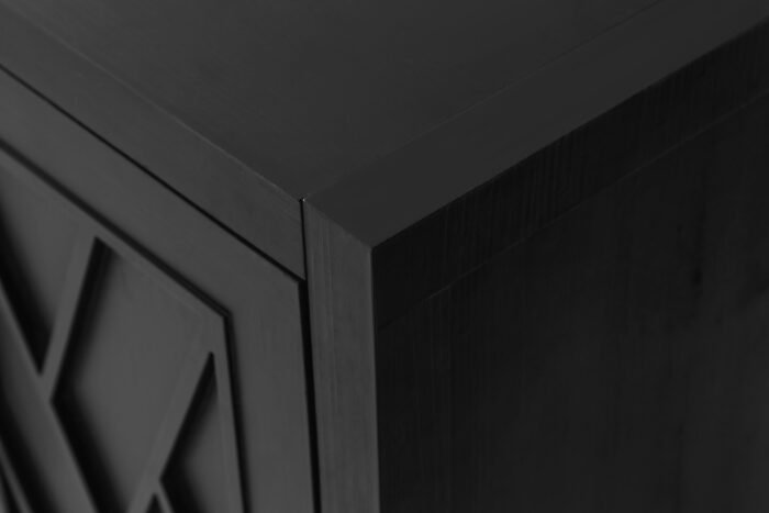 4 Door Wooden Twill Sideboard American Country Vintage Buffet - Image 13