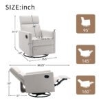 Modern Upholstered Rocker Nursery Chair, Off White - Image 15