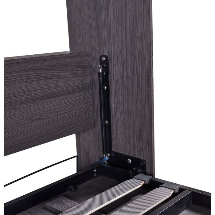 Full Size Murphy Bed with Wardrobe and Drawers,  Gray - Image 21