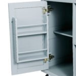 Kitchen handcart with countertop and storage cabinet (gray blue) - Image 21