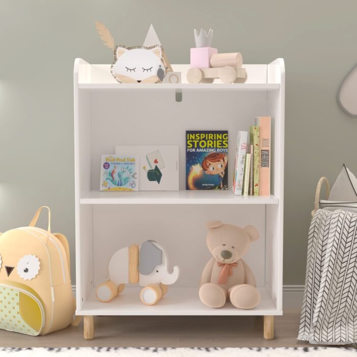 Kids 3-Tier Bookcase  Children's  Display and Toy Storage Cabinet Organizer - Image 4