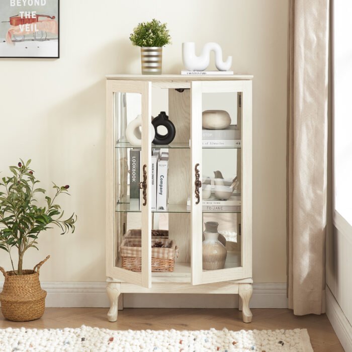 Dual door Curio cabinet with tempered glass doors - Image 13