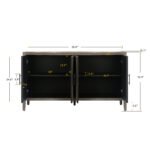 4 Door Wooden Twill Sideboard American Country Vintage Buffet - Image 6