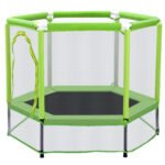 55'' Toddlers Trampoline with Safety Enclosure Net and Balls - Image 6