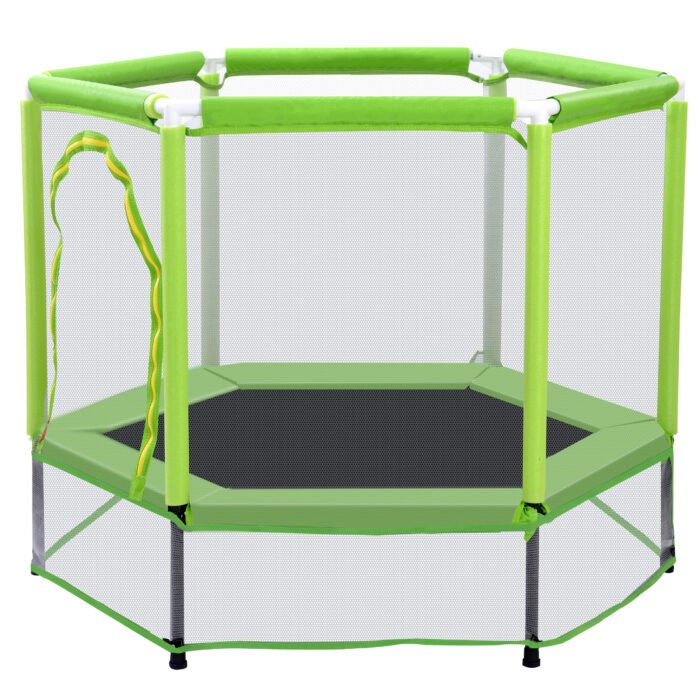 55'' Toddlers Trampoline with Safety Enclosure Net and Balls - Image 6