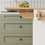 Kitchen Island Cart with Solid Wood Top, Wine Storage, Spice Rack, Towel Rack and Wine Glass Holder - Image 8