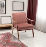 Mid-Century Modern Chair with Solid Wood Frame