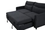3 in 1 Convertible Sleeper Sofa Bed Modern Fabric (w/Pullout ) Black - Image 15
