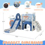 10 in 1 Toddler Slide Set for Toddlers Ages 1+ with Basketball Hoop, Pirate Ship, Themed Slide and Ship Head - Image 7