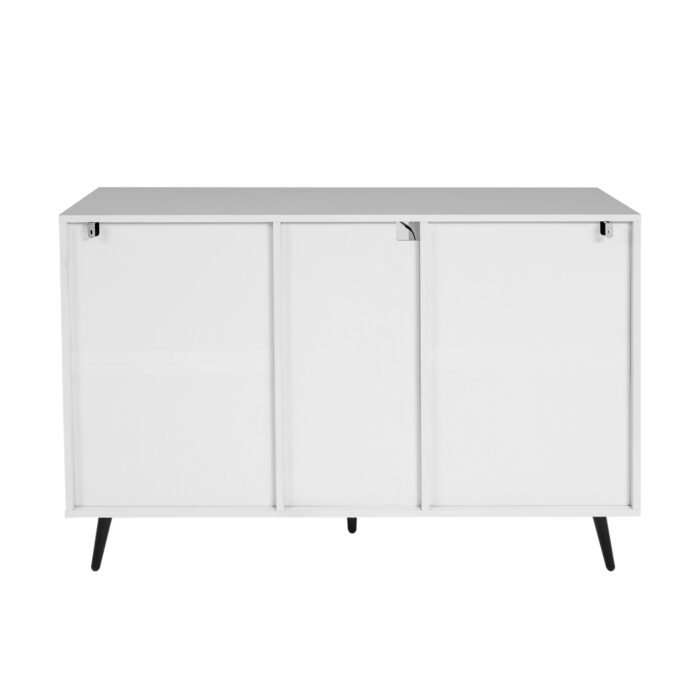 Living Room Sideboard Storage Cabinet White High Gloss with LED Light - Image 7