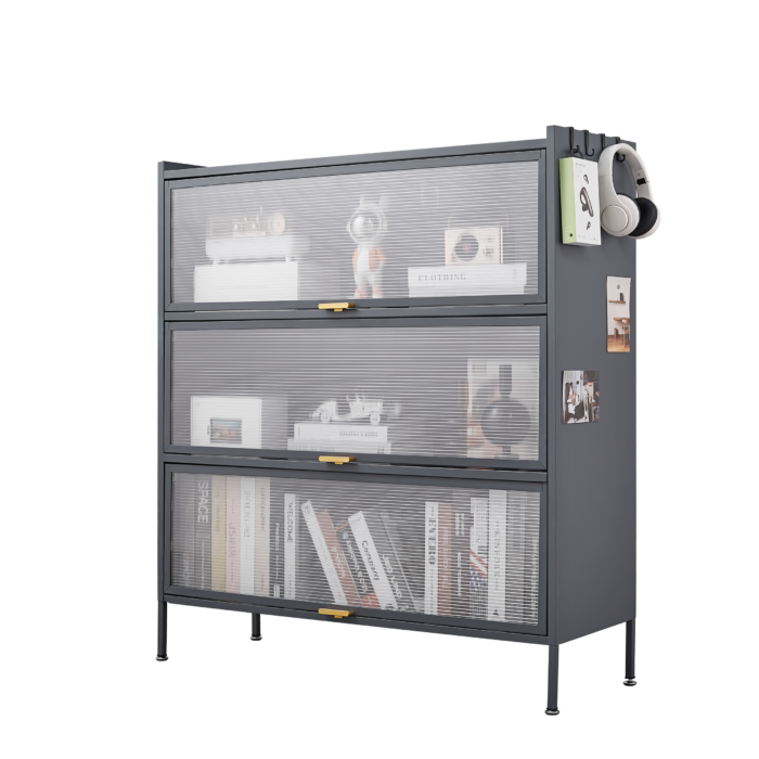 3 Tier Pantry Storage Cabinet Baker Racks for Kitchen with Storage Kitchen Pantry Storage Cabinet Microwave Rack Storage Rack - Image 2