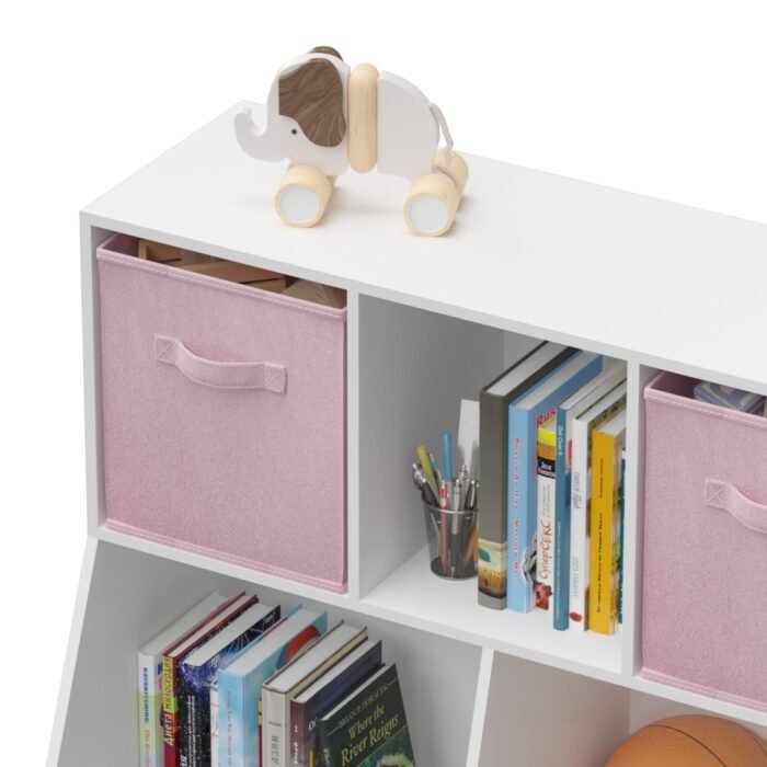 Kids Bookcase with Collapsible Fabric Drawers - Image 8