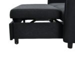 3 in 1 Convertible Sleeper Sofa Bed Modern Fabric (w/Pullout ) Black - Image 16