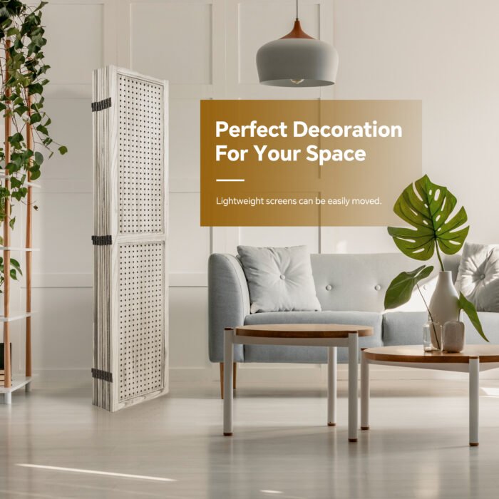 8 Panel Wooden Folding Room Divider Display for Privacy (5,6ft) - Image 6
