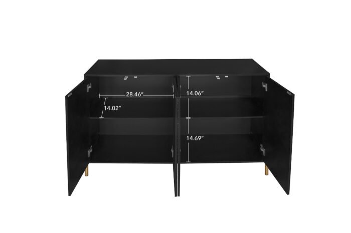 Carving 4 door panel buffet with adjustable shelves - Image 12