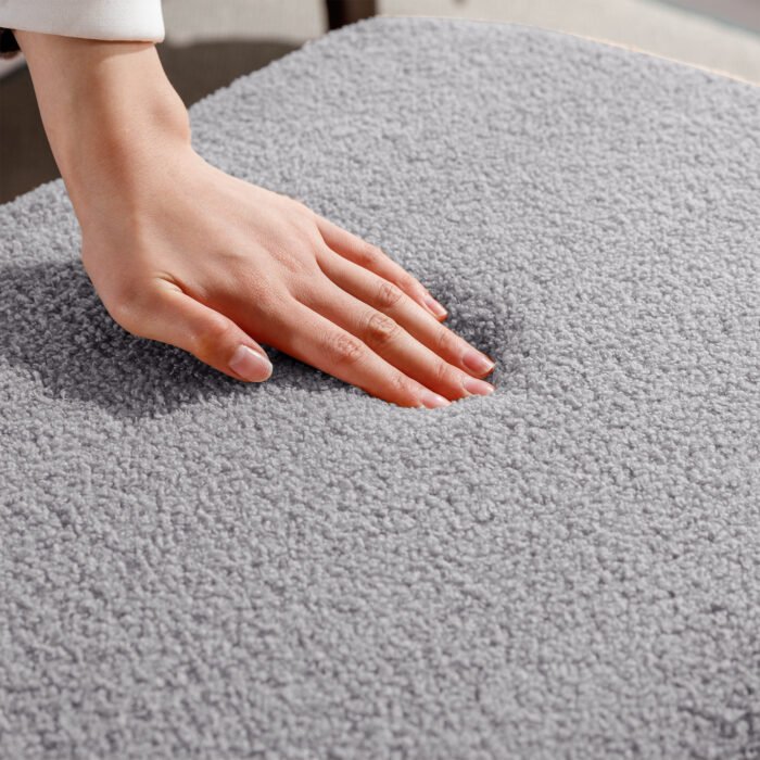 Grey Storage Ottoman Bench for End of Bed Gold Legs - Image 17