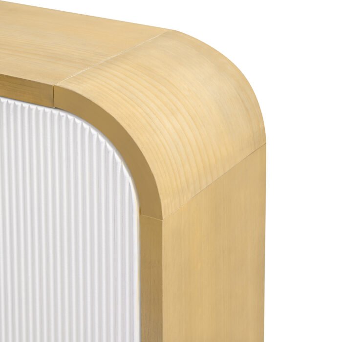 U-STYLE four door curved corner design wavy panel Buffet with adjustable shelves - Image 12