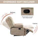 Large Manual Recliner Fabric Chair, Beige - Image 10