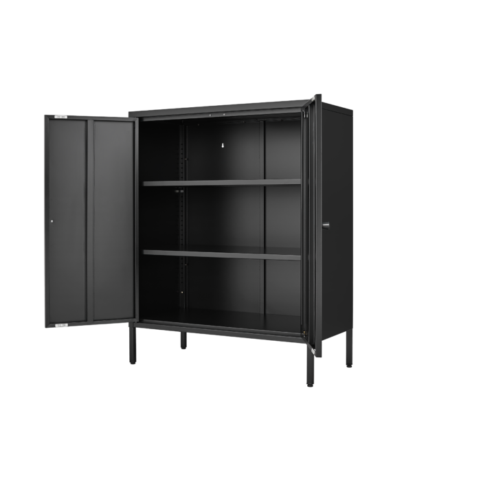 Kitchen metal cabinet with Doors (Black) - Image 4