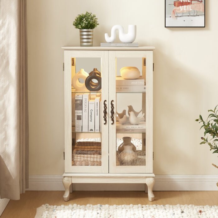 Dual door Curio cabinet with tempered glass doors - Image 19