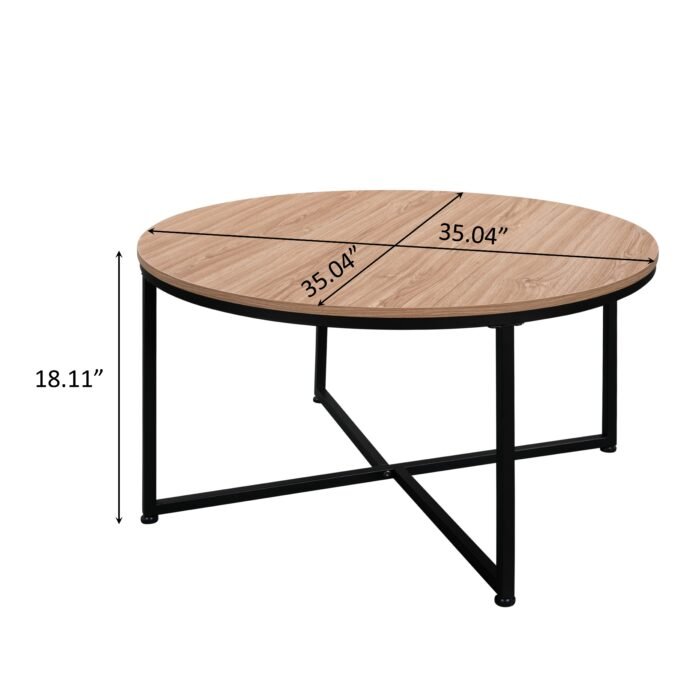 Modern Round Metal Coffee Table - Image 7