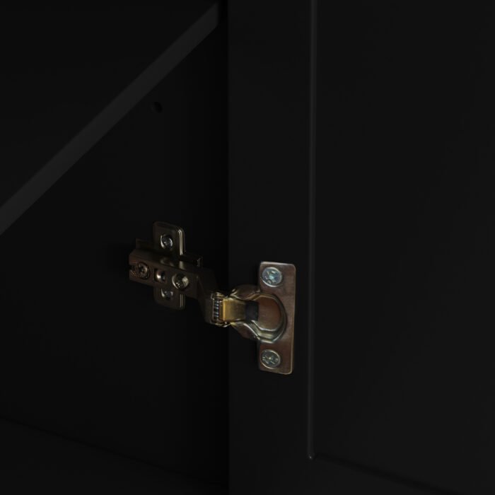 Multi Functional Kitchen Island Cart with Spice Rack and Towel Holder, Wine Rack and Foldable Table Top (Black) - Image 10