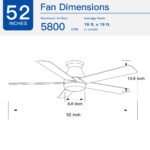 52" Low Profile Ceiling Fan with Lights - Image 10