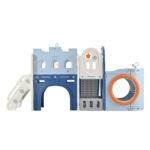 10 in 1 Toddler Slide Set for Toddlers Ages 1+ with Basketball Hoop, Pirate Ship, Themed Slide and Ship Head - Image 10