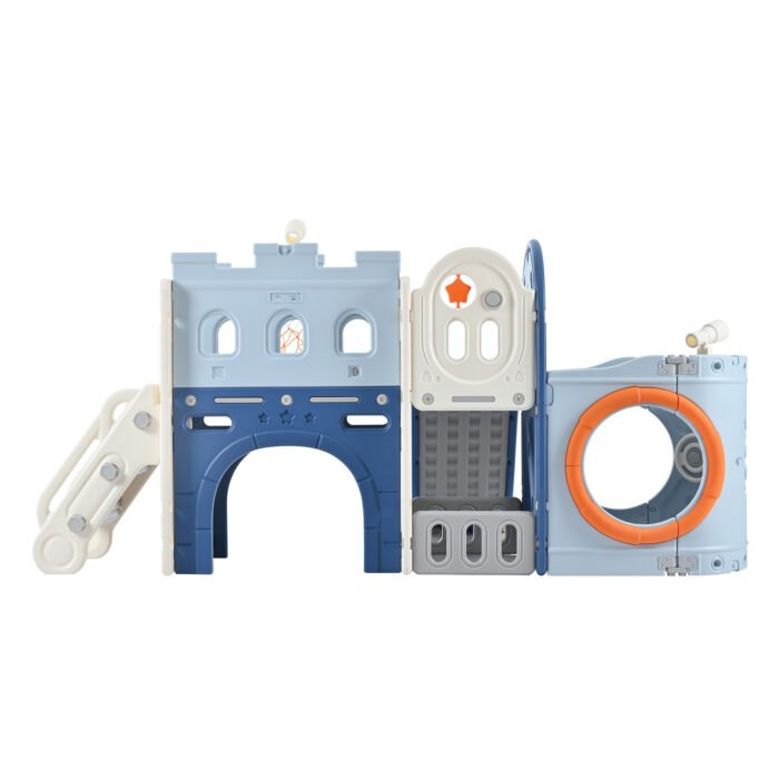 10 in 1 Toddler Slide Set for Toddlers Ages 1+ with Basketball Hoop, Pirate Ship, Themed Slide and Ship Head - Image 10