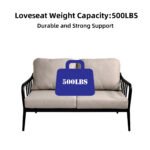 2PC Outdoor Aluminum Patio Furniture Modern Loveseat Sofa Conversation - Image 8