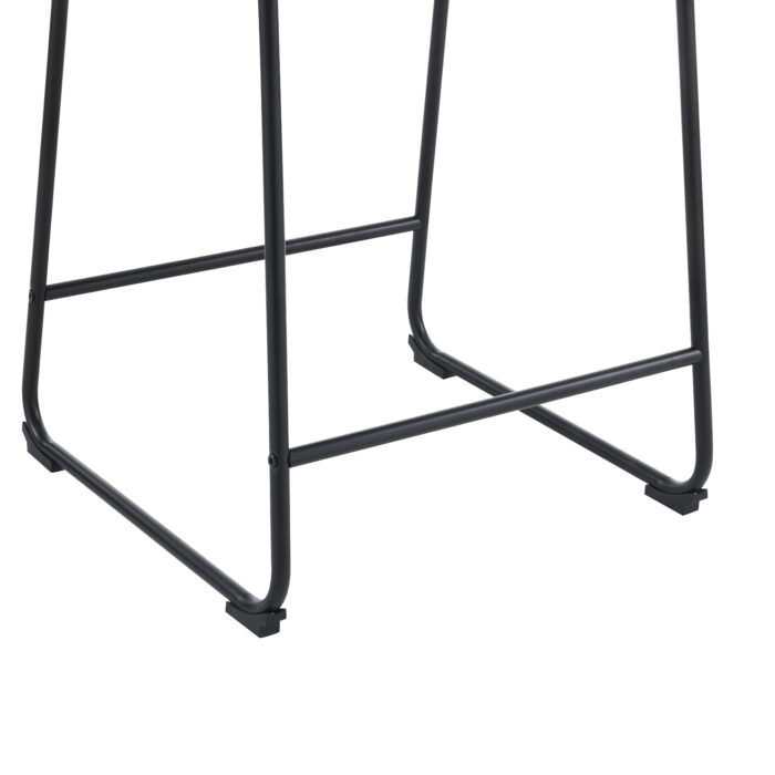 Retro style 24inch armless industrial faux leather counter stool with metal legs and footrests (Set of 2) - Image 13