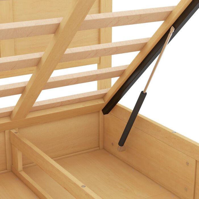 Full Size Wood Platform Bed with Underneath Storage and 2 Drawers Wooden - Image 13