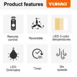 Mordern Farmhouse 62 In Black Ceiling Fan with Smart App and Remote Control - Image 13