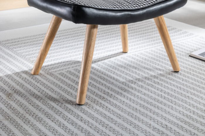 Wooden Cushioned ottoman Stool Square Foot Stool (black) - Image 7