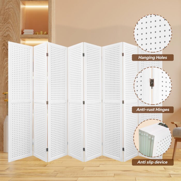 8 Panel Wooden Folding Room Divider Display - Image 4
