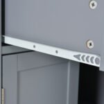 Kitchen Island Cart with Solid Wood Top and Locking Wheels (Gray) - Image 16