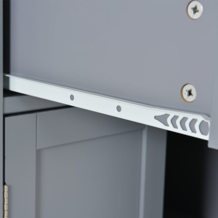 Kitchen Island Cart with Solid Wood Top and Locking Wheels (Gray) - Image 16