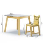 5 Piece Kiddy Table and Chair Set Wooden Table with 4 Chairs - Image 9