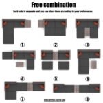 5 Pieces Outdoor Patio Garden Brown Wicker Sectional Conversation Sofa Set - Image 7