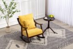 Woven fabric Mid Century Modern Accent Comfy Upholstered Glider Arm Chair - Image 5