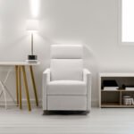 Modern Upholstered Rocker Nursery Chair, Off White