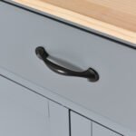Kitchen Island Cart with Solid Wood Top and Locking Wheels (Gray) - Image 15